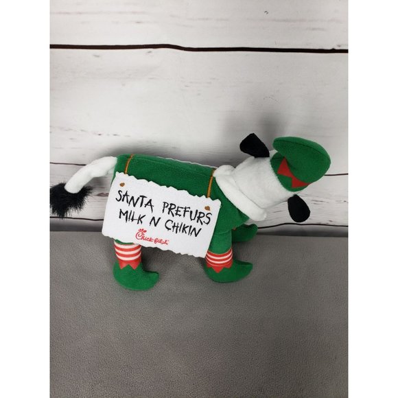 Chick-fil-A 7” Elf Christmas‎ Cow Plush Toy Santa Prefurs Milk ‘n Chikin - Picture 4 of 6